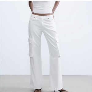 ZARA White Cargo Pants Size 0